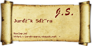 Jurák Sára névjegykártya