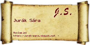 Jurák Sára névjegykártya